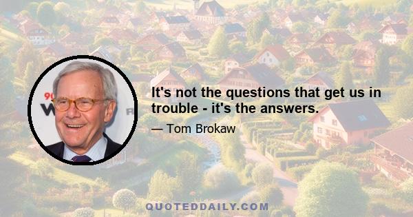 It's not the questions that get us in trouble - it's the answers.