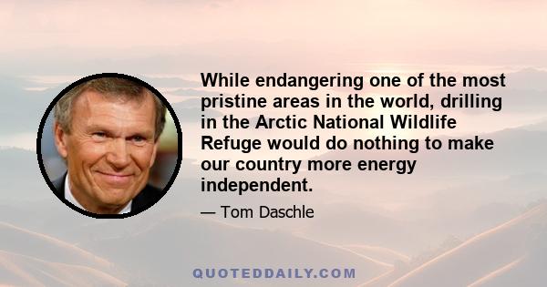 While endangering one of the most pristine areas in the world, drilling in the Arctic National Wildlife Refuge would do nothing to make our country more energy independent.