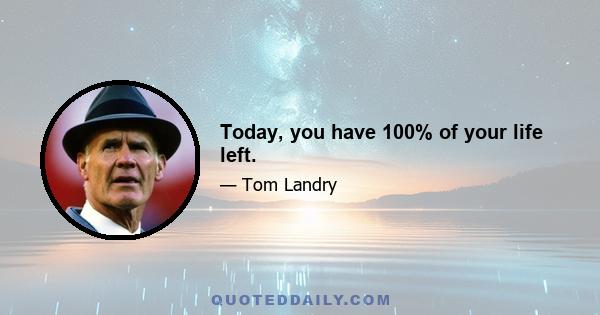 Today, you have 100% of your life left.