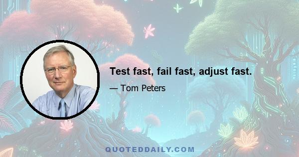 Test fast, fail fast, adjust fast.