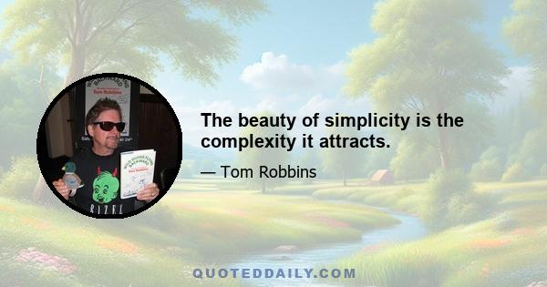 The beauty of simplicity is the complexity it attracts.