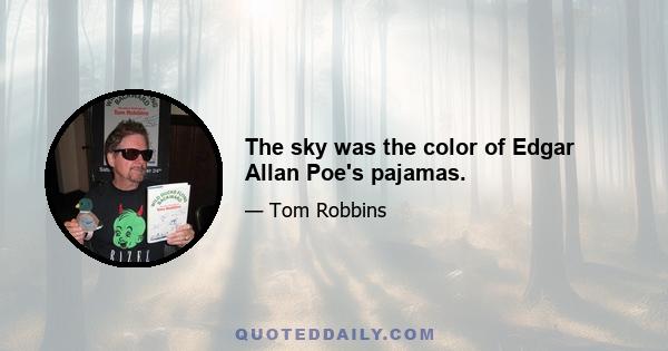 The sky was the color of Edgar Allan Poe's pajamas.