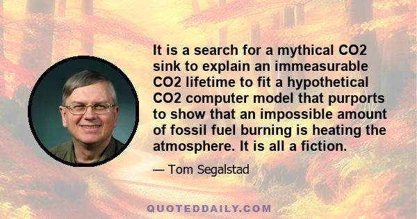 It is a search for a mythical CO2 sink to explain an immeasurable CO2 lifetime to fit a hypothetical CO2 computer model that purports to show that an impossible amount of fossil fuel burning is heating the atmosphere.