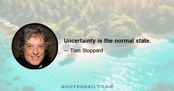 Uncertainty is the normal state.