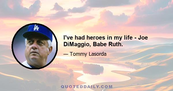 I've had heroes in my life - Joe DiMaggio, Babe Ruth.