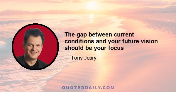 The gap between current conditions and your future vision should be your focus