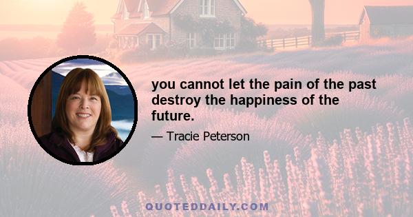 you cannot let the pain of the past destroy the happiness of the future.