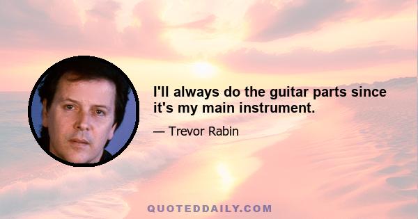 I'll always do the guitar parts since it's my main instrument.