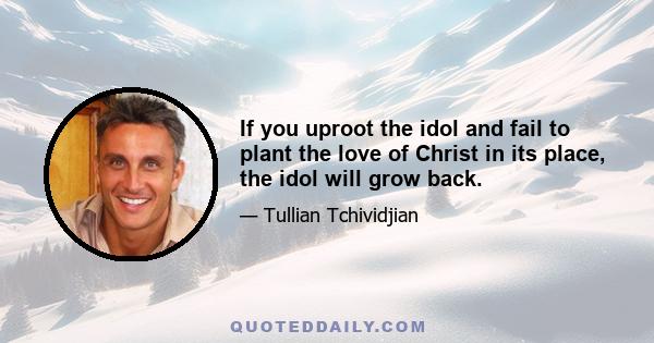 If you uproot the idol and fail to plant the love of Christ in its place, the idol will grow back.