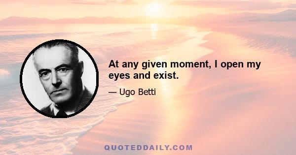 At any given moment, I open my eyes and exist.