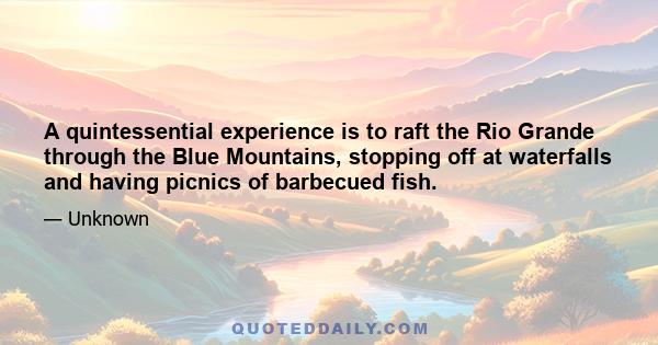 A quintessential experience is to raft the Rio Grande through the Blue Mountains, stopping off at waterfalls and having picnics of barbecued fish.