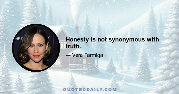 Honesty is not synonymous with truth.