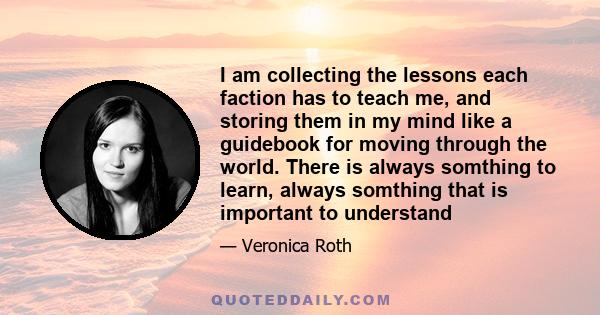 I am collecting the lessons each faction has to teach me, and storing them in my mind like a guidebook for moving through the world. There is always somthing to learn, always somthing that is important to understand