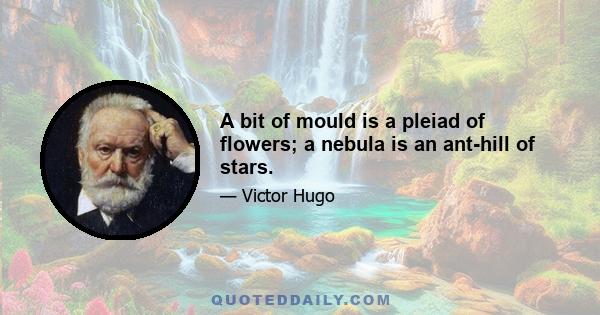 A bit of mould is a pleiad of flowers; a nebula is an ant-hill of stars.