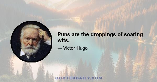 Puns are the droppings of soaring wits.