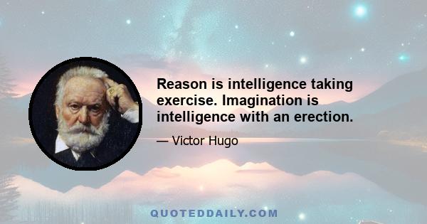 Reason is intelligence taking exercise. Imagination is intelligence with an erection.