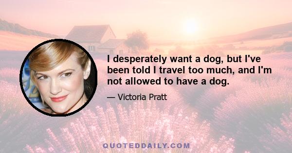 I desperately want a dog, but I've been told I travel too much, and I'm not allowed to have a dog.