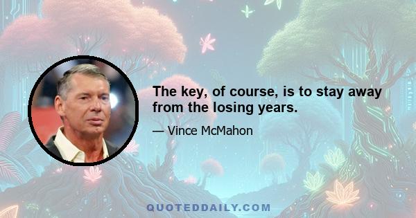 The key, of course, is to stay away from the losing years.