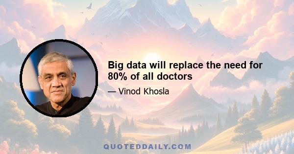 Big data will replace the need for 80% of all doctors