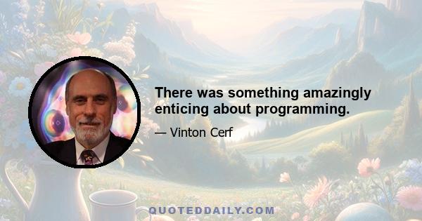 There was something amazingly enticing about programming.