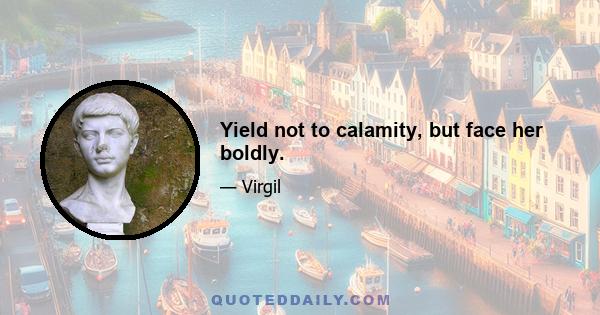 Yield not to calamity, but face her boldly.