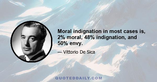 Moral indignation in most cases is, 2% moral, 48% indignation, and 50% envy.