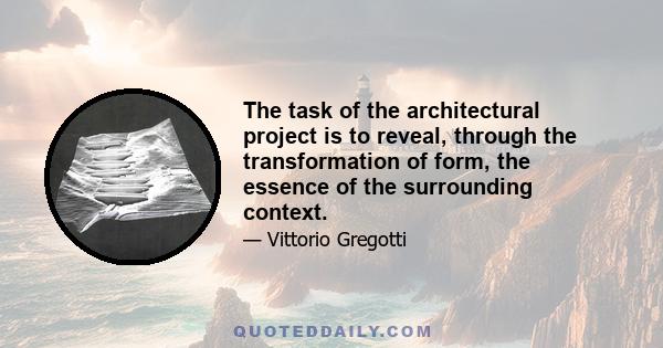 The task of the architectural project is to reveal, through the transformation of form, the essence of the surrounding context.