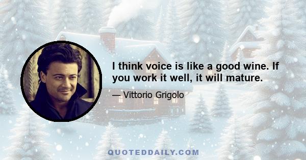 I think voice is like a good wine. If you work it well, it will mature.