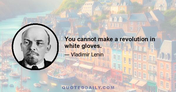 You cannot make a revolution in white gloves.