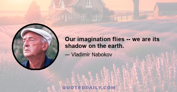 Our imagination flies -- we are its shadow on the earth.