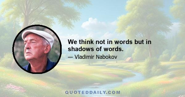 We think not in words but in shadows of words.