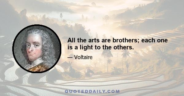 All the arts are brothers; each one is a light to the others.