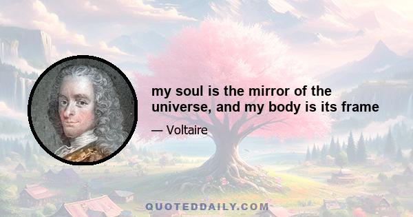 my soul is the mirror of the universe, and my body is its frame