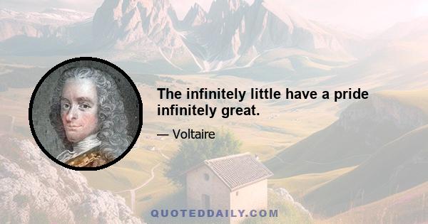 The infinitely little have a pride infinitely great.