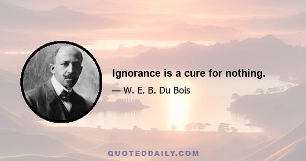 Ignorance is a cure for nothing.