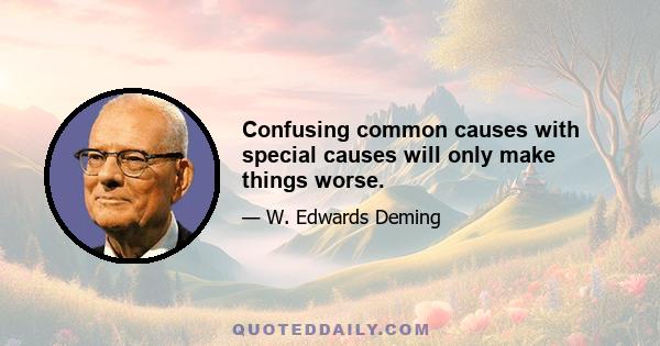 Confusing common causes with special causes will only make things worse.