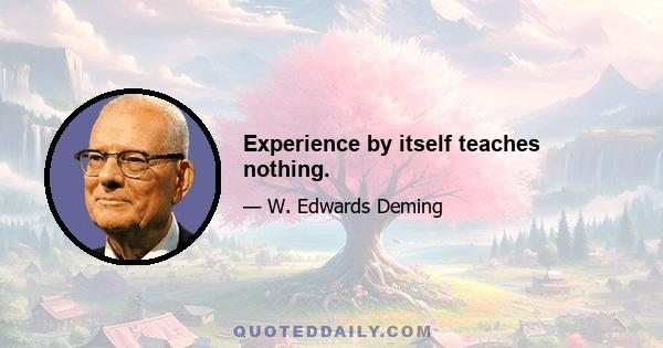 Experience by itself teaches nothing.