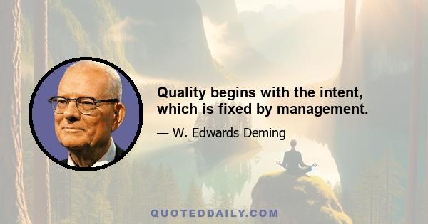 Quality begins with the intent, which is fixed by management.