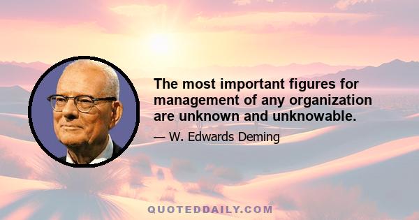 The most important figures for management of any organization are unknown and unknowable.