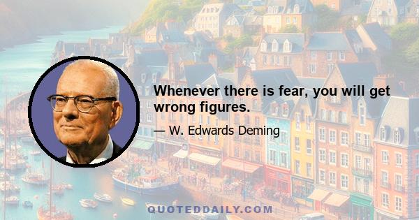 Whenever there is fear, you will get wrong figures.