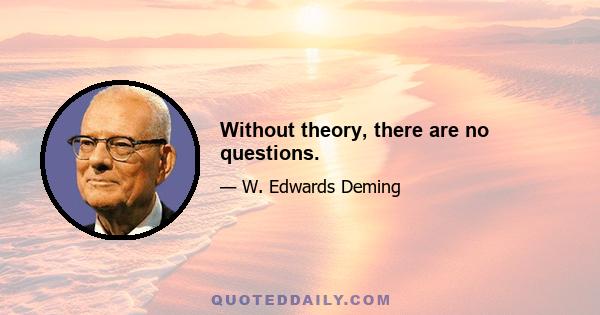 Without theory, there are no questions.