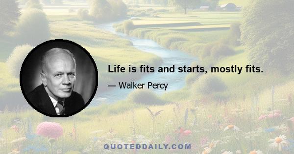 Life is fits and starts, mostly fits.