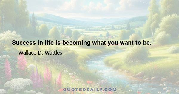 Success in life is becoming what you want to be.