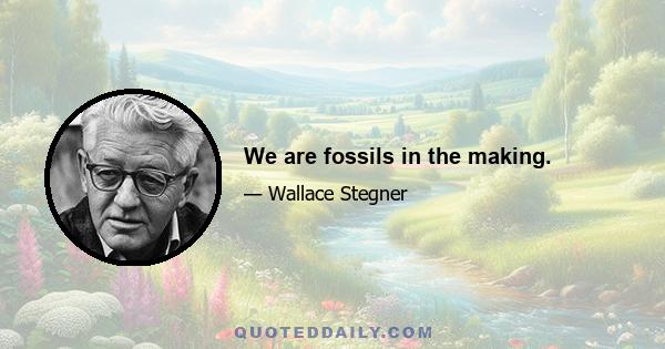 We are fossils in the making.