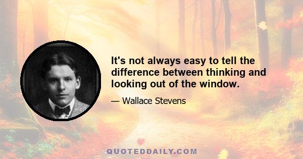 It's not always easy to tell the difference between thinking and looking out of the window.