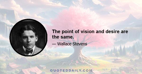 The point of vision and desire are the same.