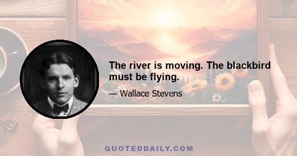 The river is moving. The blackbird must be flying.