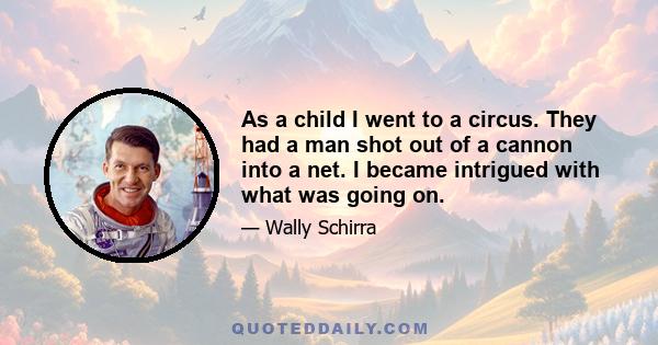 As a child I went to a circus. They had a man shot out of a cannon into a net. I became intrigued with what was going on.