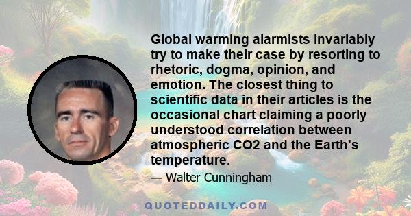 Global warming alarmists invariably try to make their case by resorting to rhetoric, dogma, opinion, and emotion. The closest thing to scientific data in their articles is the occasional chart claiming a poorly