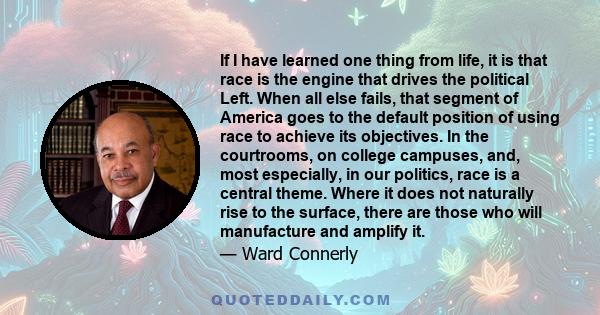 If I have learned one thing from life, it is that race is the engine that drives the political Left. When all else fails, that segment of America goes to the default position of using race to achieve its objectives. In